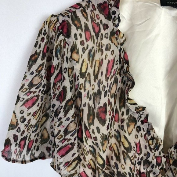 SOLD Majorelle Puff Sleeve Ruffle Crop Top - Picture 4 of 7